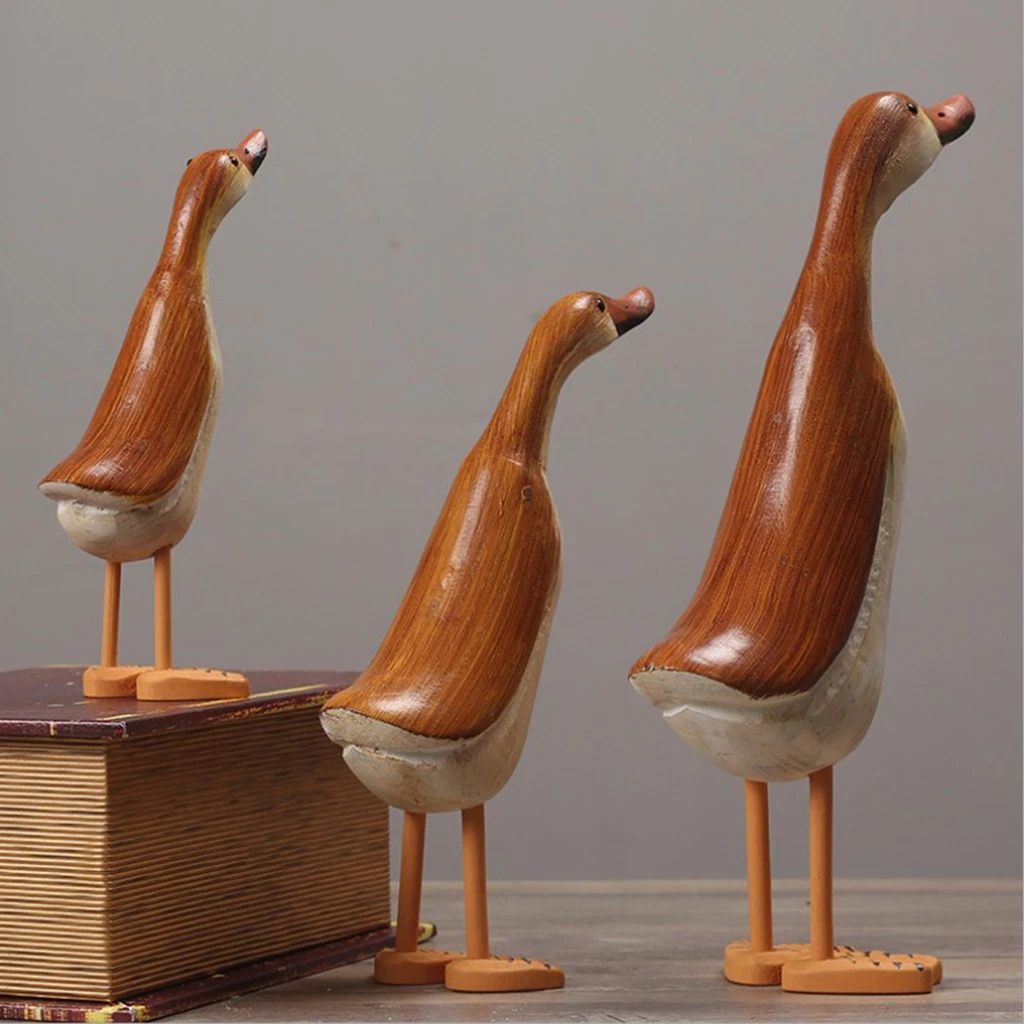 3x/set Duck Statue Home Decor Bird Collectible Figurine Good Luck Ornate