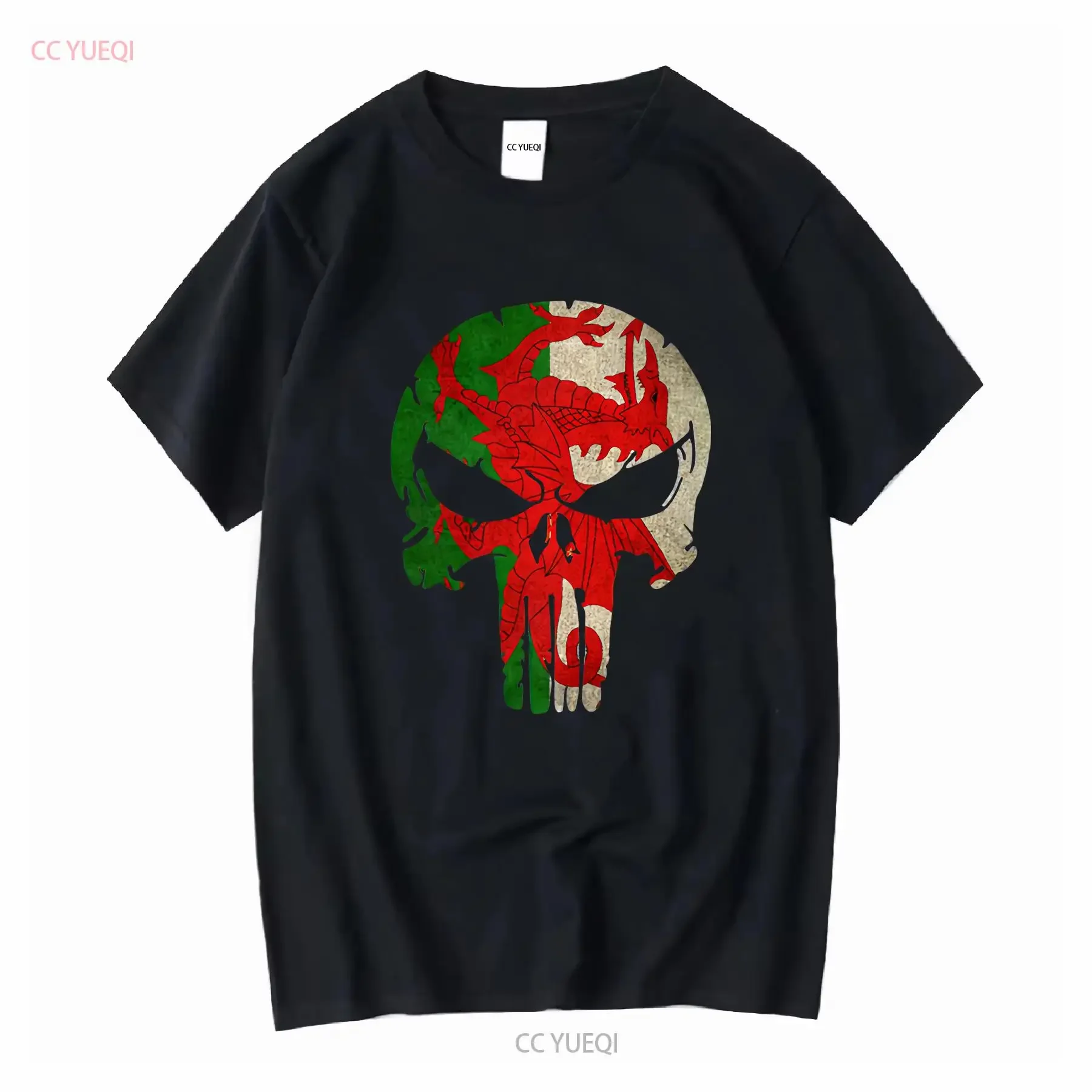 Wales skull mens T Shirt gym training top welsh flag rugby fan col Funny Kids Present Idea Joke Dad Husband Boyfriend vintage