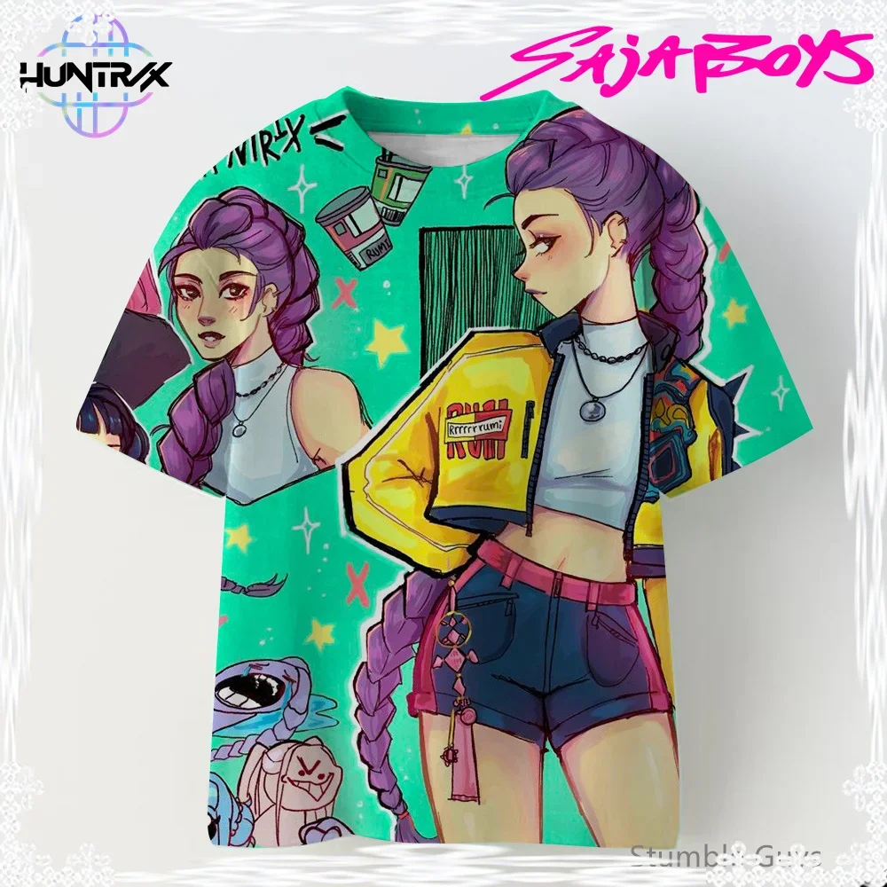

Summer Anime Clothes Kids Casual Fashion Kpop Demon Hunters 3D Cartton Short Sleeve Boys Girls T-Shirt