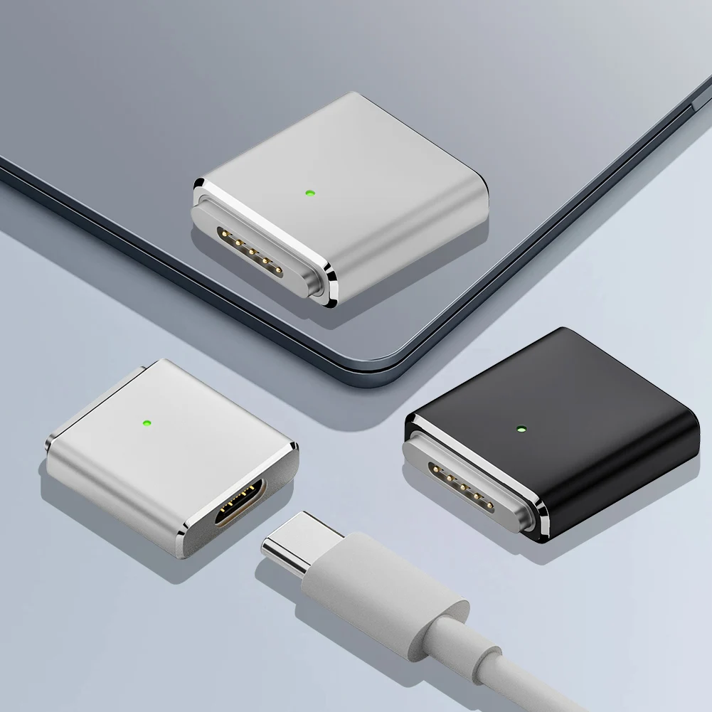 100W USB-C To Magnetic 3 Adapter with LED Indicator PD3.1 Replaceable Magnetic 3 Adapter 5A 20V for MacBook Air/for MacBook Pro