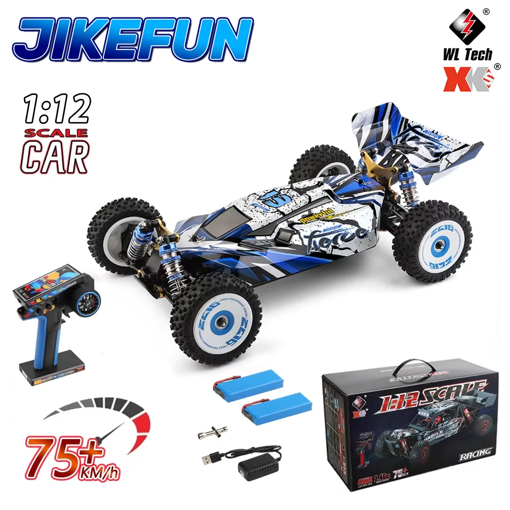 WLtoys 124017 RC Car 75KM/H 2.4G Brushless Remote Control Vehicle 4WD Electric High Speed Racing Drift Truck Toys for Children