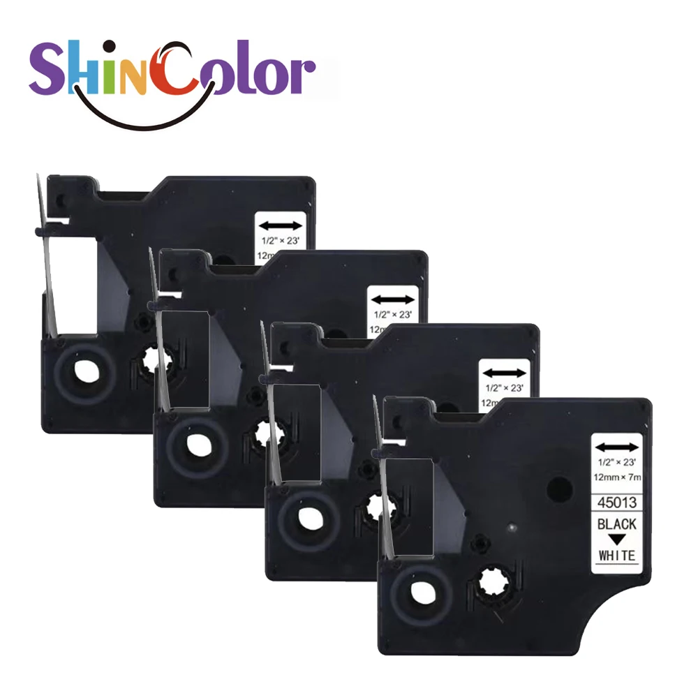 ShinColor DYMO D1 45013 Tape Replacement for DYMO LabelManager 160 280 210D 360D 420P Wireless PnP 220P 260P 500TS 450DUO