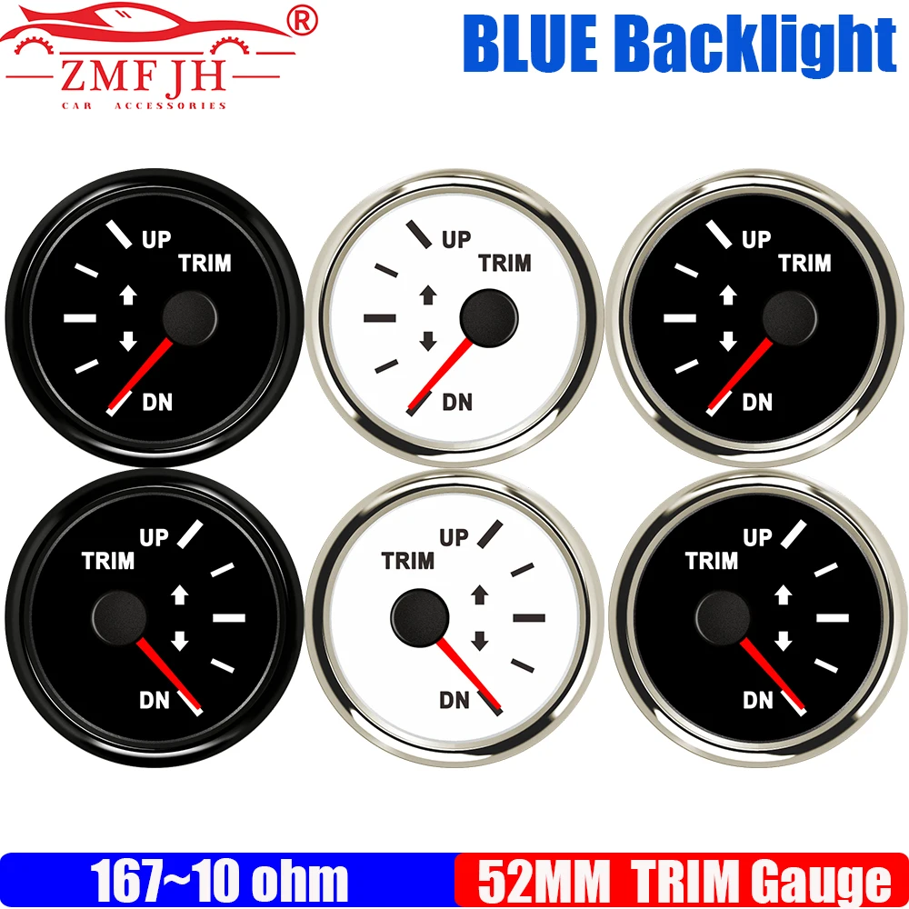 

Датчик наклона ZMFJH 167-10 Ом, 52 мм, с синей подсветкой, универсальный, для лодок, яхт, морских судов, для внутрибортовых и подвесных двигателей
