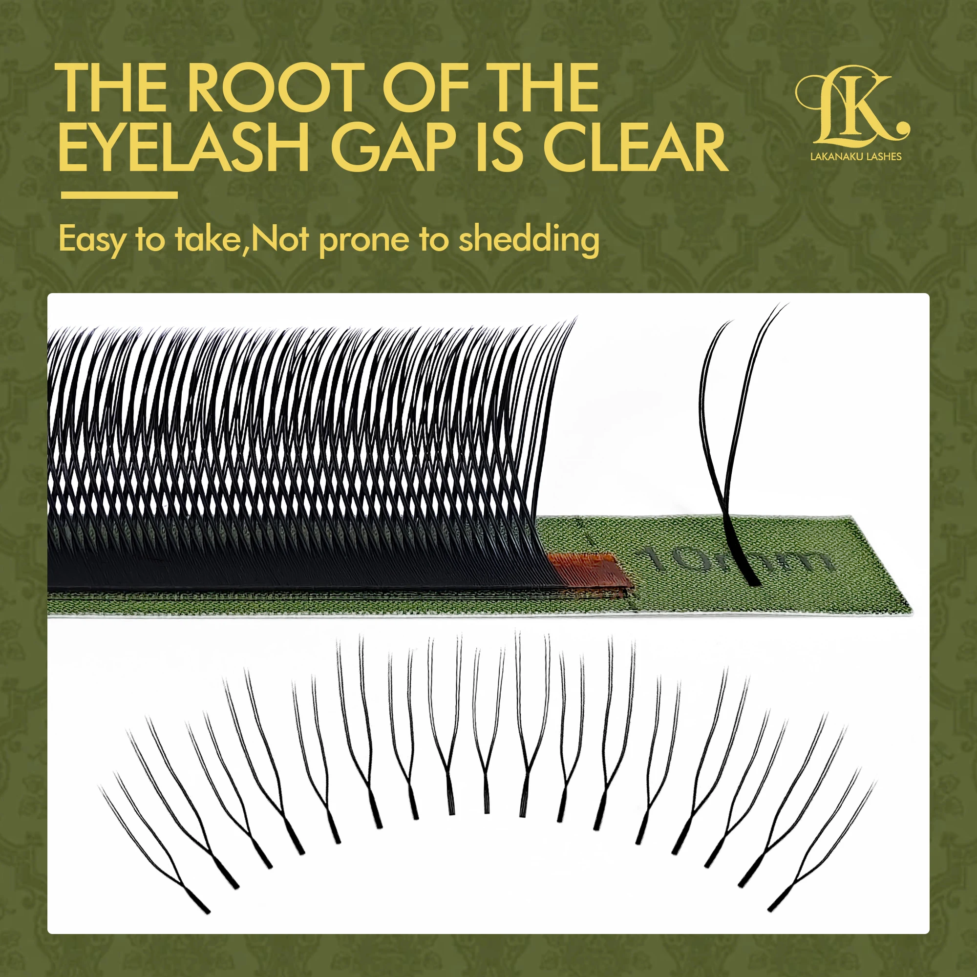 LAKANAKU Kostenloser Versand nach Brasilien Großhandel 10 Trays/Set U YY Clover Cilios Extensiones Lash YY-förmige vorgefertigte falsche Wimpern – Detail 3