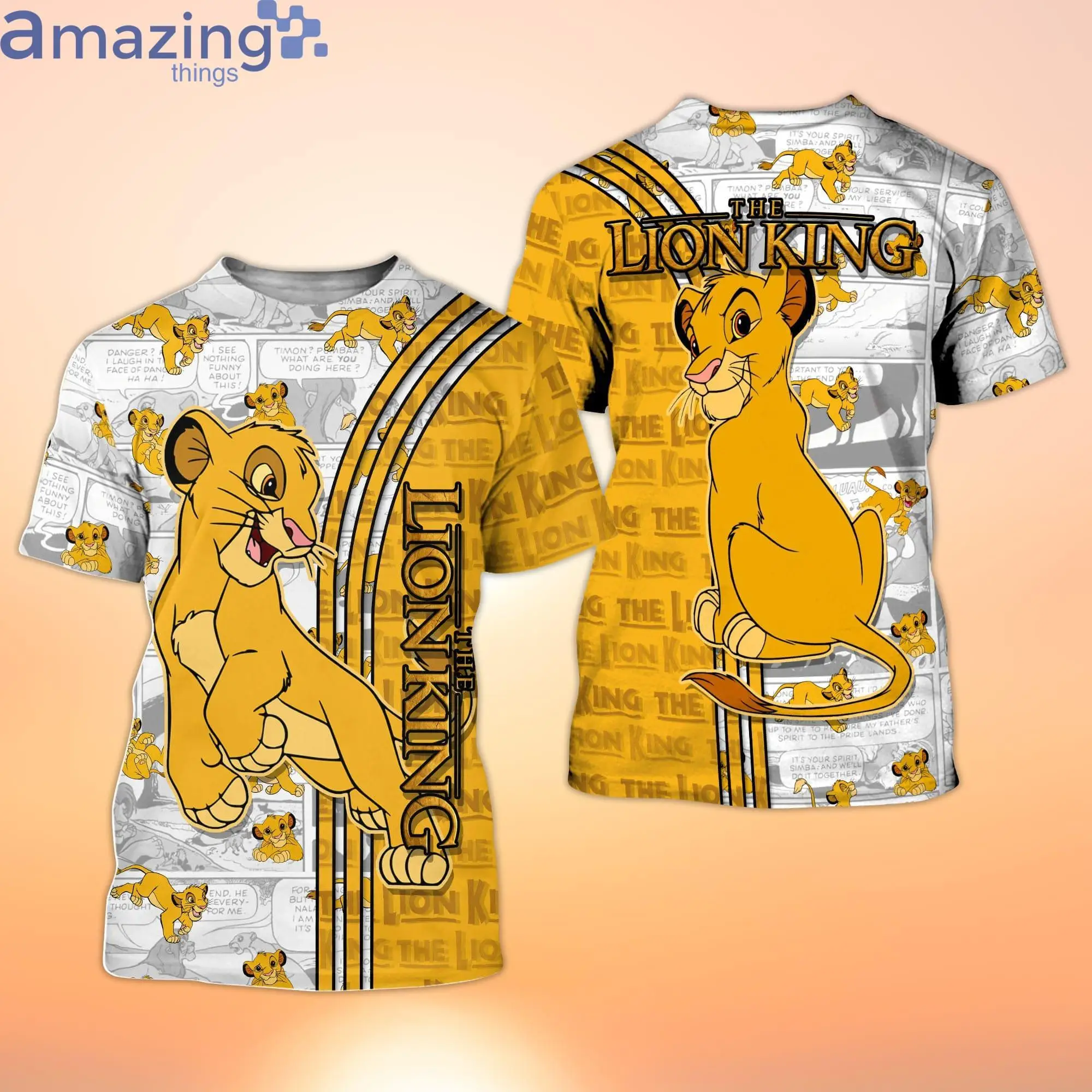 Simba - The Lion King 3D T-shirt with Disney Cartoon