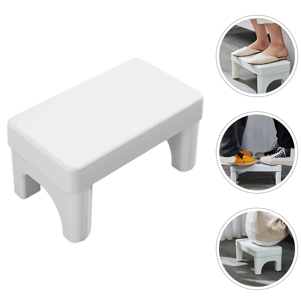 Step Stool Foldable Poop for Bathroom Squat 36x20cm Toilet Adults Foot White Potty Child