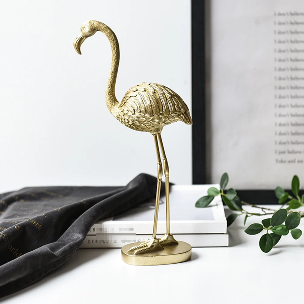 

Flamingo Ornament Golden Resin Craft for Home Decor Garden Wedding Party Outdoor Indoor Decoration Animal Statue