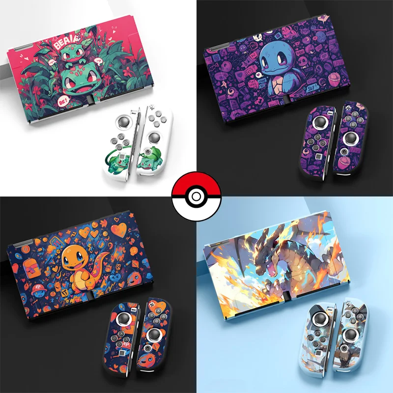 Pokemon Bulbasaur Squirtle Charizard TPU Skin Case for Nintendo Switch NS OLED Joy-Con Controller Protective Housing Shell Cover