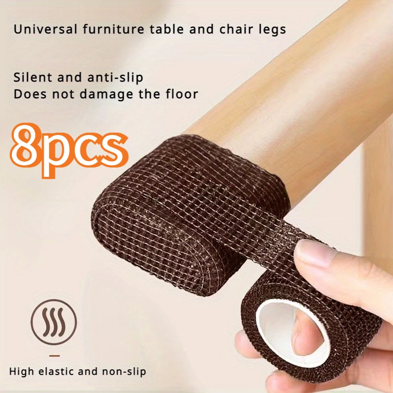 8pcs Chair Foot Pads, Table And Chair Foot Covers, Sofa Benches, Quiet Wear-resistant And Anti Slip Stickers