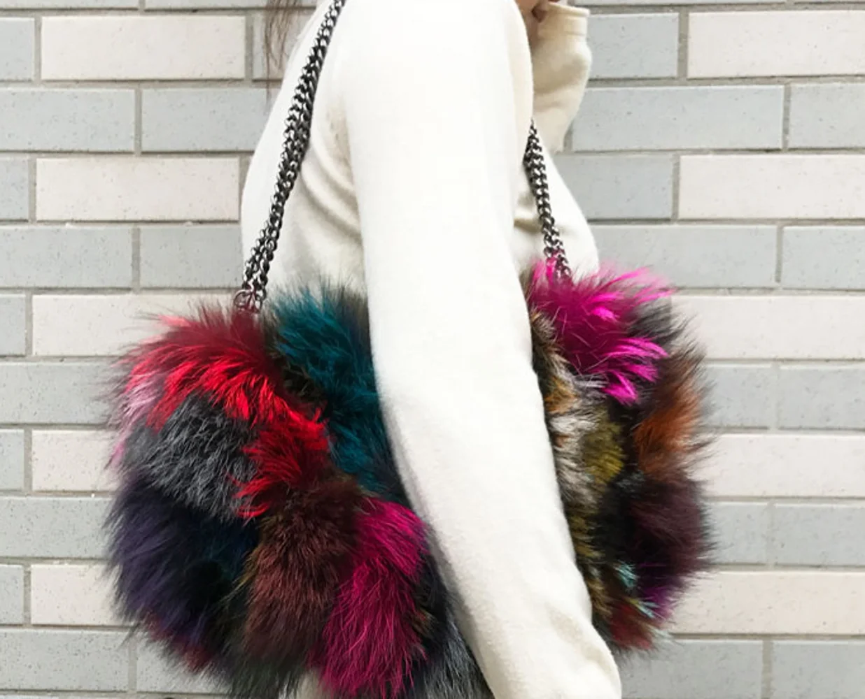 Women's Winter and Autumn Fur and Faux Fur Tote Bag with High-End Style, Large Capacity, Versatile Shoulder and Underarm Bag