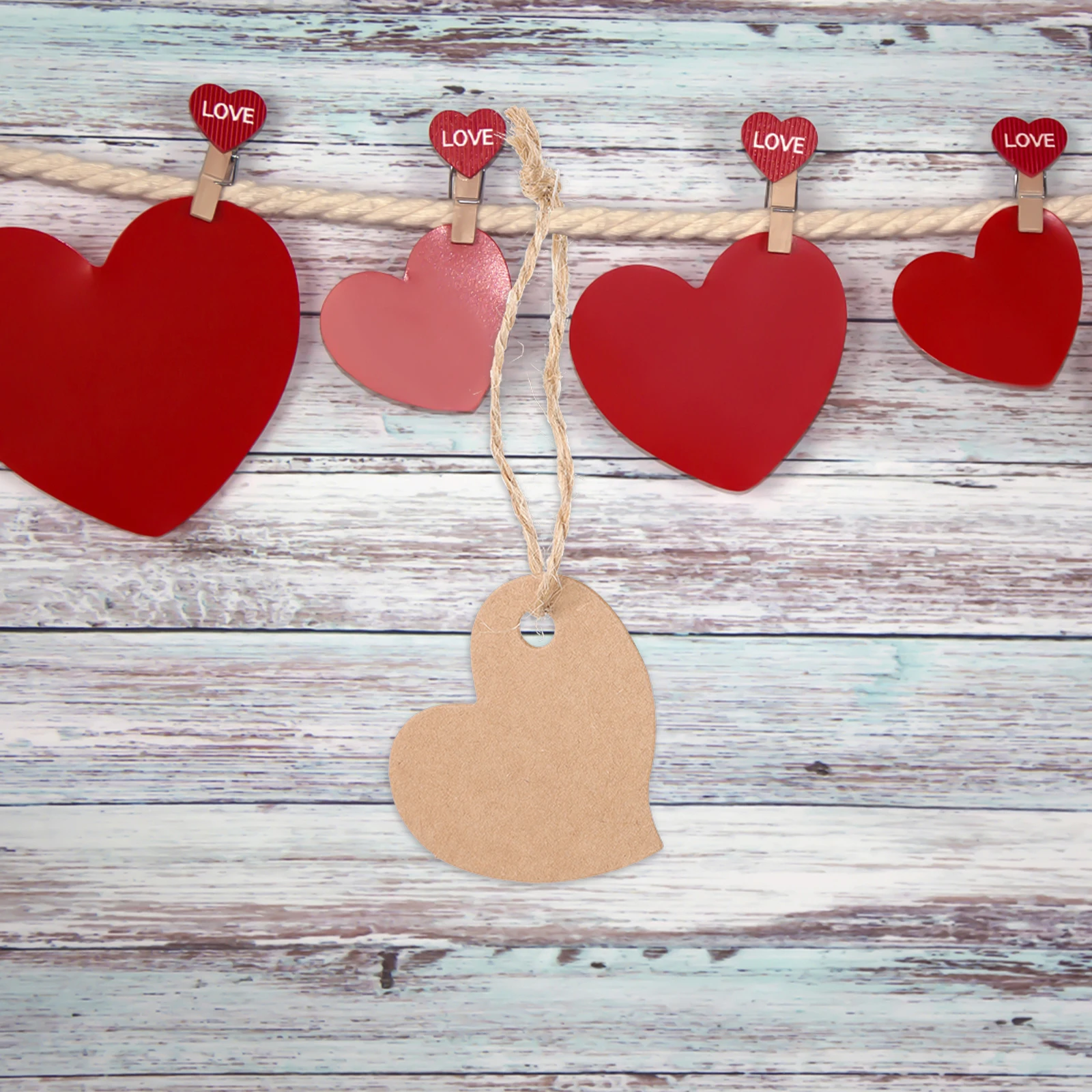 

Heart Shaped Paper Tags Kraft Hang Valentine's Day Hanging Multifunction Handmade