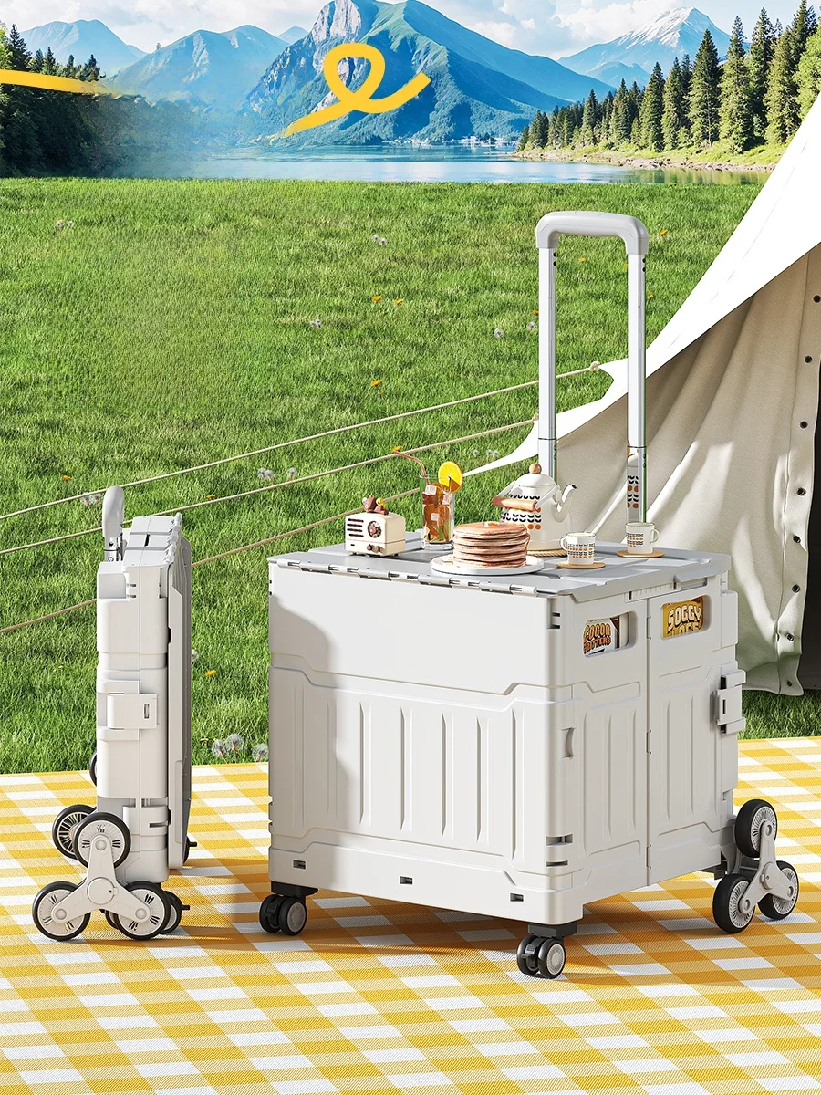 ポータブル折りたたみショッピングカート小型牽引車屋外ピクニックハンドトラック野菜購入車軽量ショッピングカート