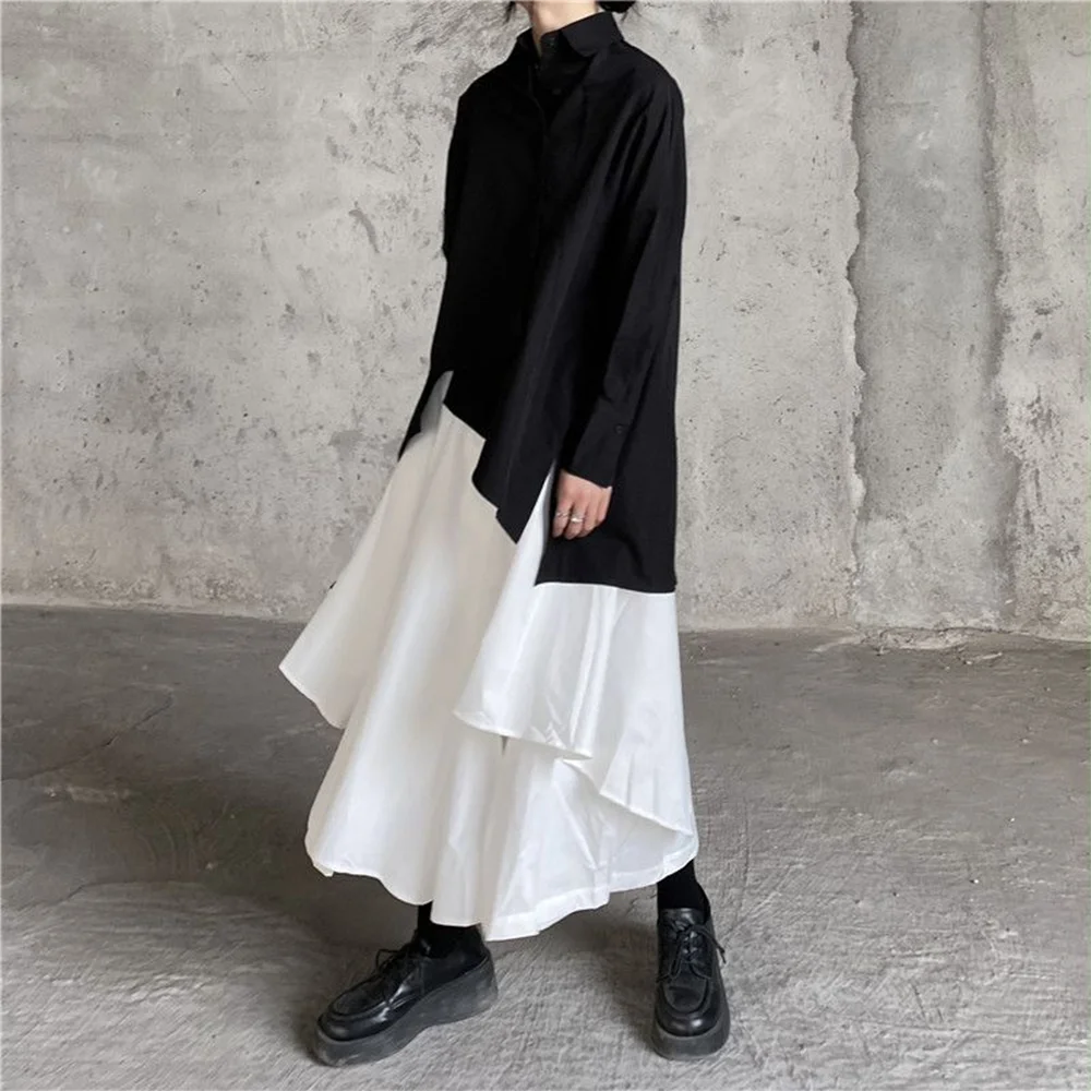 2026 Spring New Men's Irregular Long-Sleeve Shirt Unisex American Retro Fashion Trendy High Street Simple Casual Men's Top