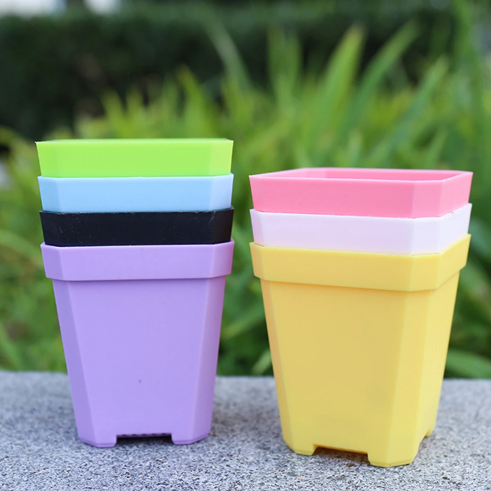 

14pcs Mini Plastic Vases Succulent Plants Flowerpot Ideal Home Office Restaurant Decoration Modern Design Small Planter Pots