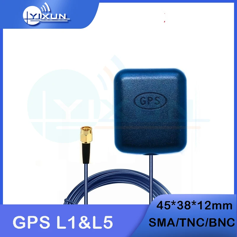 

External GNSS High-Precision L1&L5 Dual-Frequency Antenna GPS Navigation Positioning 28dBi High Gain 3m Cable SMA TNC BNC