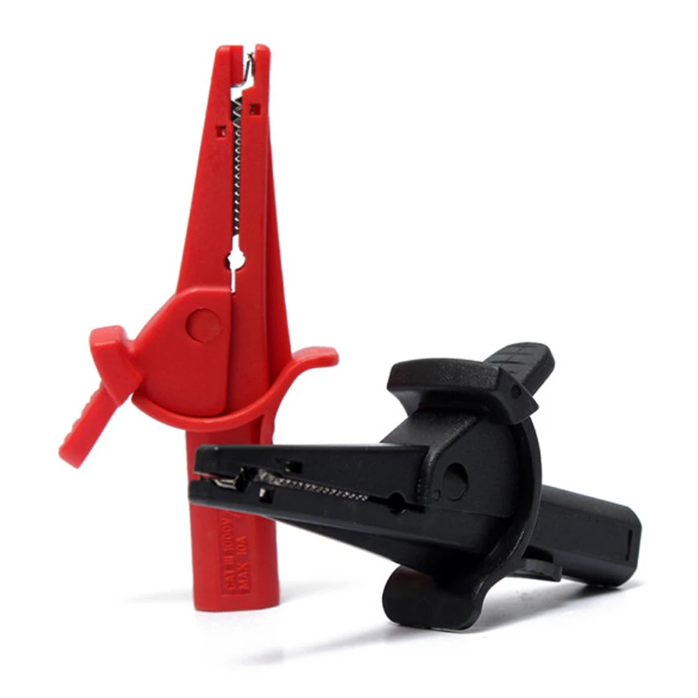 

Red Test 4Mm Banana Plug Insulated Alligator Clip Multimeter Probe Heavy Duty Cable Clip Solar Panel Electric Fence Car