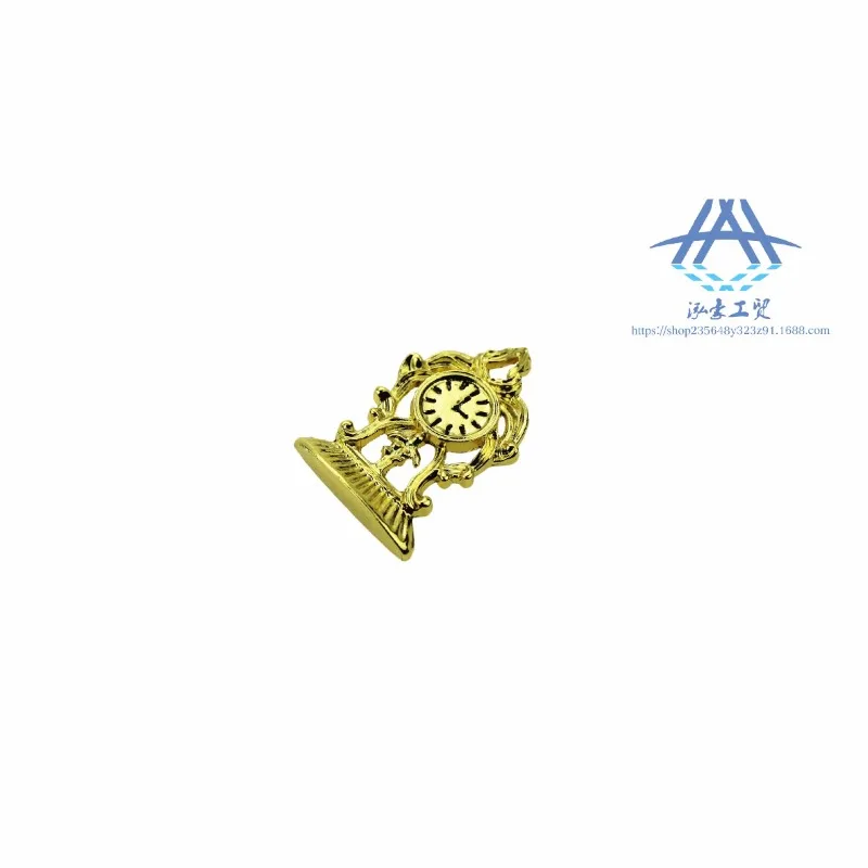 1:12 miniatuur gouden klok poppenhuisaccessoires simulatie vintage klok speelgoed model micro-scène creatieve prachtige decoratie