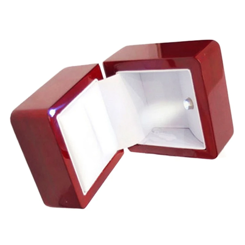 4X Rings Display Box Storage Soft Velvet Tray Case Holder Stand Display Storage Box Show Jewelry LED Light Ring Box