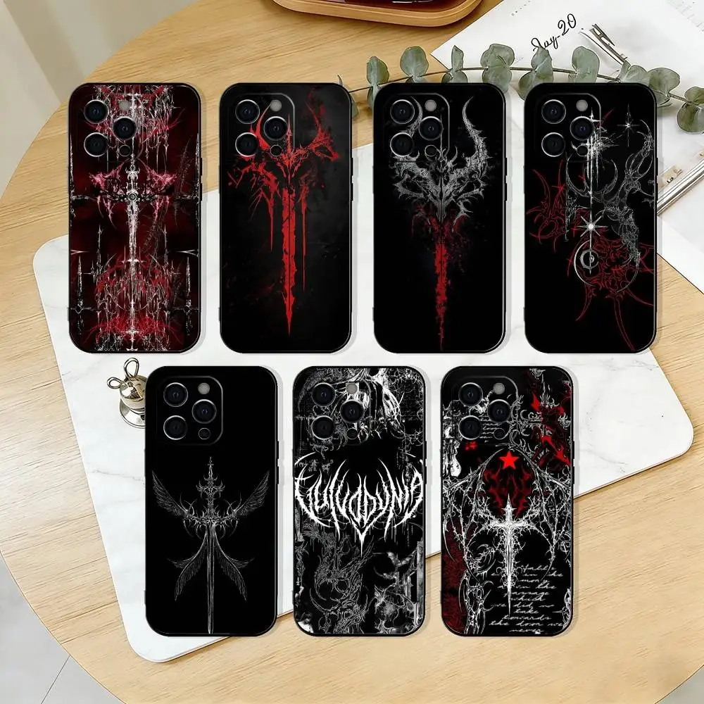 

C-Cyber Sigil Cross Phone Case For iPhone 17,16,15,14,13,12,11 Plus,Pro Max,XS,Soft Silicone Black Cover