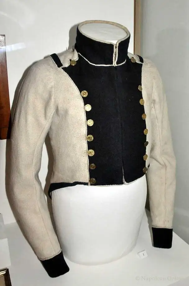 Disfraz de Regencia napoleónica, blanco, con chaqueta frontal negra, abrigo militar de napoleón para hombre