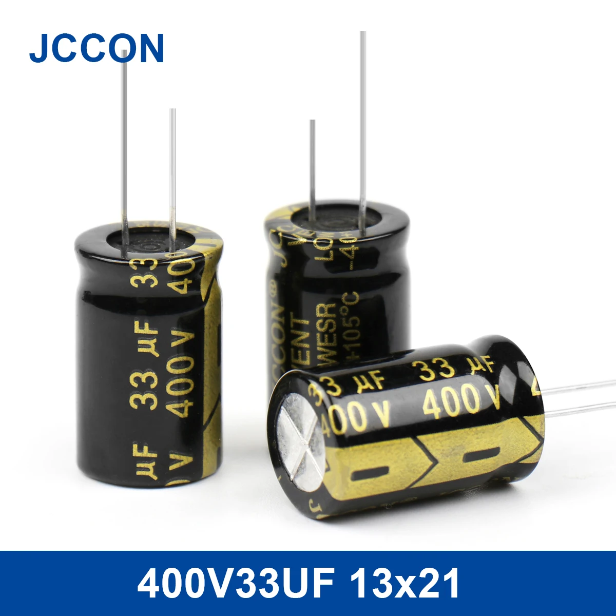 

10Pcs JCCON Aluminum Electrolytic Capacitor 400V33UF 13x21 High Frequency Low ESR Low Resistance Capacitors