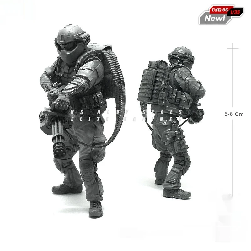

1/35 American Soldiers Resin Model Figure Gk Micro Miniature 3d Printed White Model Toy Unassembled And Unpainted Kit