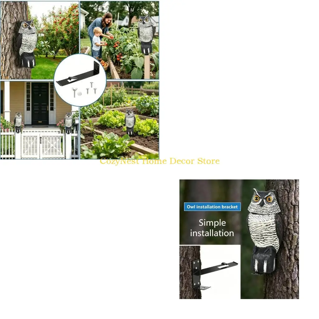 92MF Black Metal Bird Figure Mount Supports, 4 Piece Yard Use Set