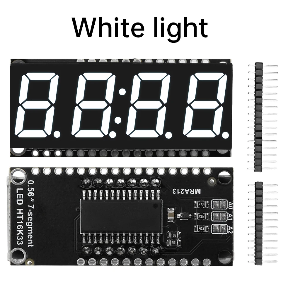 0.56-inch Clock Display Module 4-Digit 7-Segment Display Panel HT16K33 Driver I2C Pin Unsoldered DIY Display Module