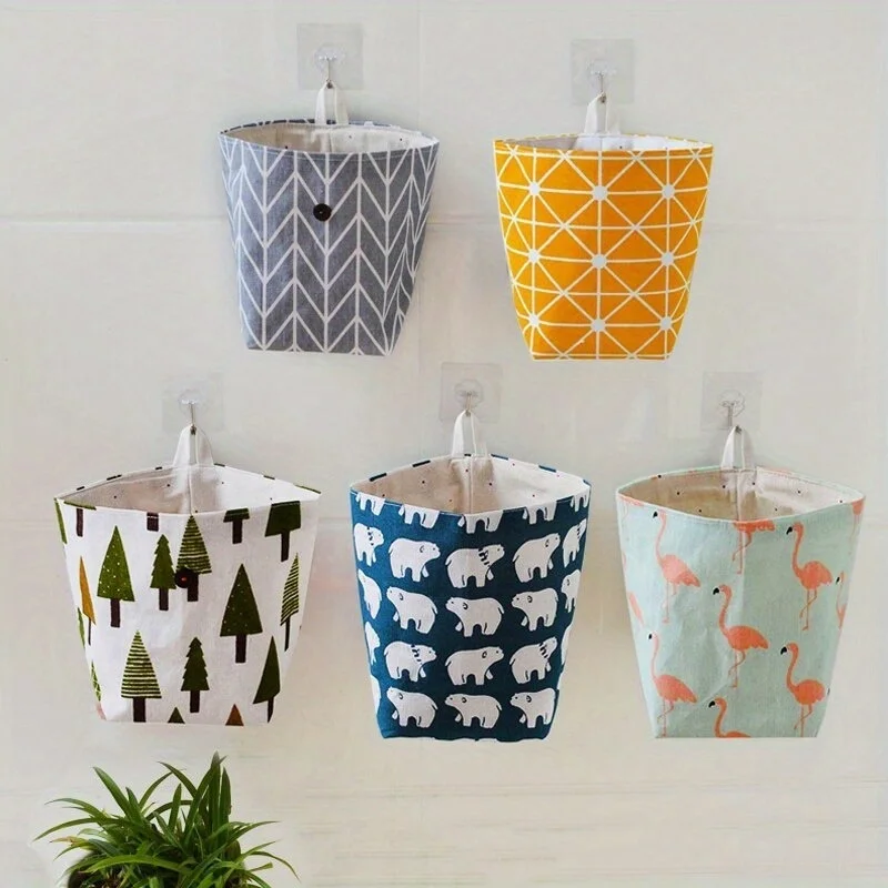 1PC Wall Hanging Storage Bags Organizer for Home Small Pocket Desktop Box Pockets for Bathroom Home Door Pendant Decor Supplies