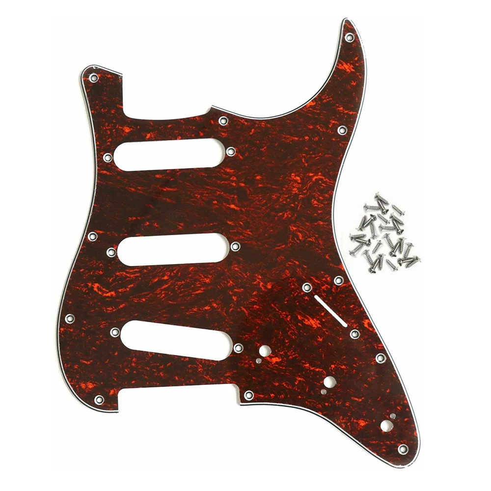 1pcs Electric Guitar Pickguard 3 Ply 11 Holes SSS for FD ST Style Guitar Parts with Screw