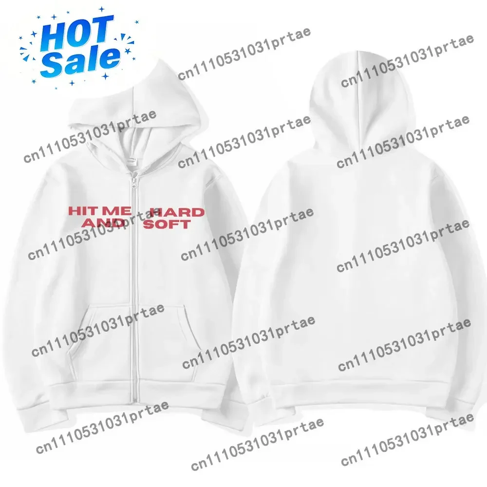 Hit Me Hard and Soft  Tour Zipper Hoodies Fans Gift Men Women Clothing Pullovers Fashion Hip Hop Zip Up Sweatshirts Jackets blac