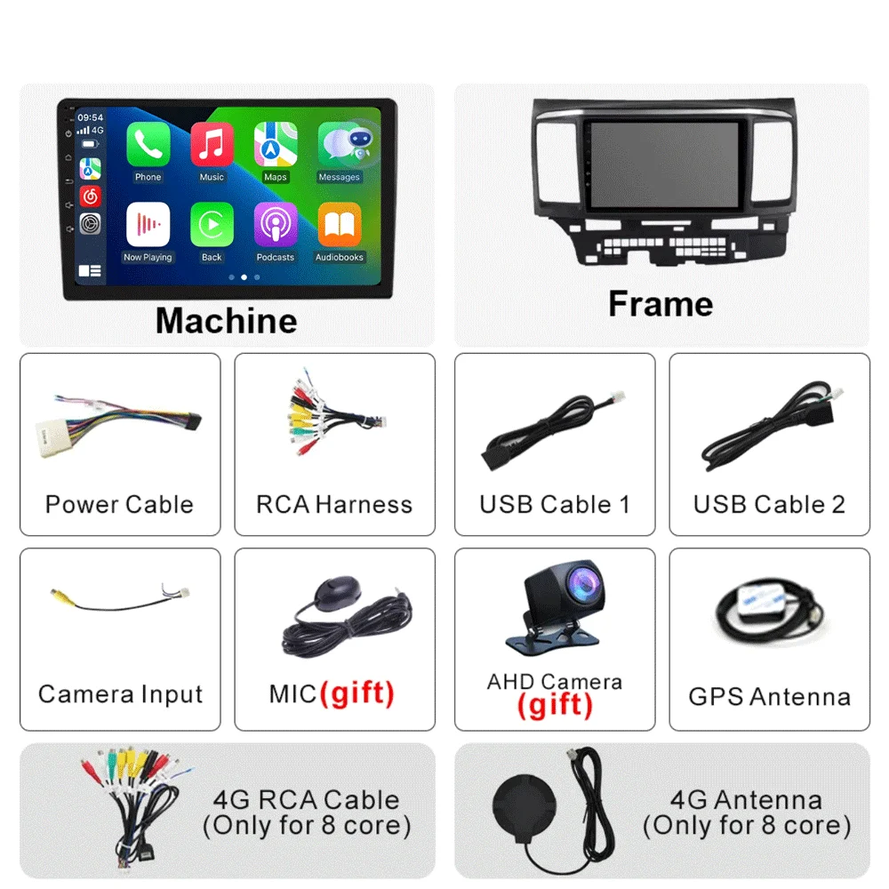 Android 16 For MITSUBISHI LANCER 9 10 X 2008 - 2016 Car Radio