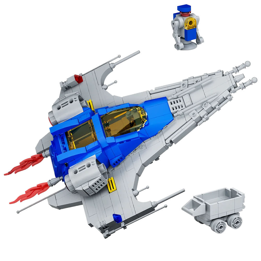 Gobricks MOC Classic Spacecraft Bricks Model Classic Space Ship Discovery Building Blocks Galaxy Explorer Blocks Toys Gift
