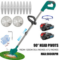Cordless Strimmer Compatible with Makita 18V Battery, Telescopic Lightweight Grass Trimmer with 10xMetal Blades & 2xCircula saw
