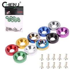 10Pcs Universal M6 Car Nuts Bolts Stickers Password Fender Washer License Plate Bolts Car Styling Modification Accessories