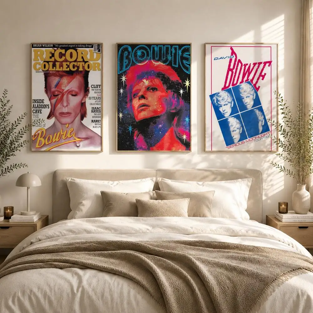 D-David Hot Singer B-Bowie Poster HD art sticky wall waterproof home living room bedroom bar aesthetic decoration