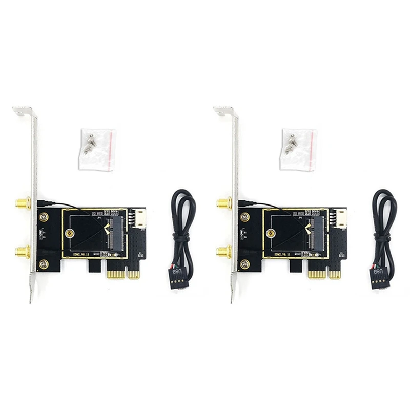 

2025 New-2X NGFF M.2 To PCIE Network Card Adapter Card PCIE Adapter Card Supports NGFF M.2 Wireless Network Card