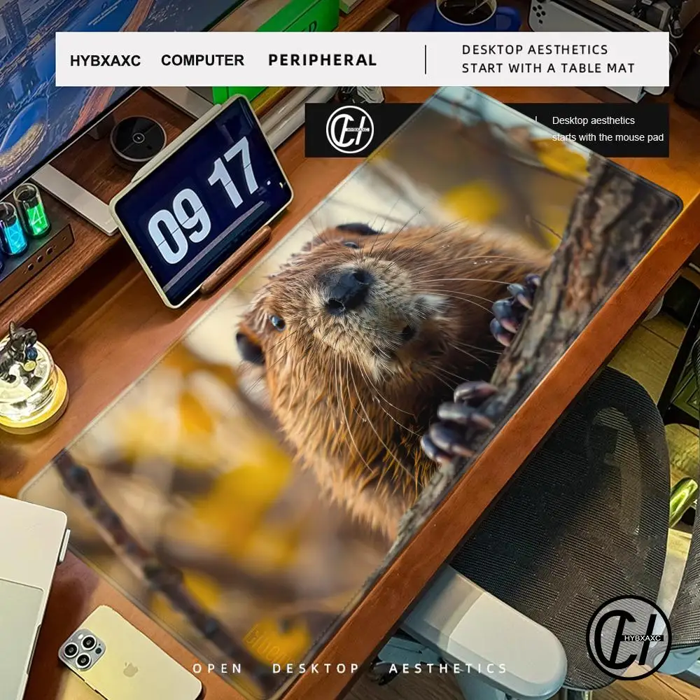 

Animal Beaver Mousepad Big Deskmat With Lockrand Office Pc Computer Accessories Mouse Pad Gaming Prime Gaming XXL Keyboard Mat
