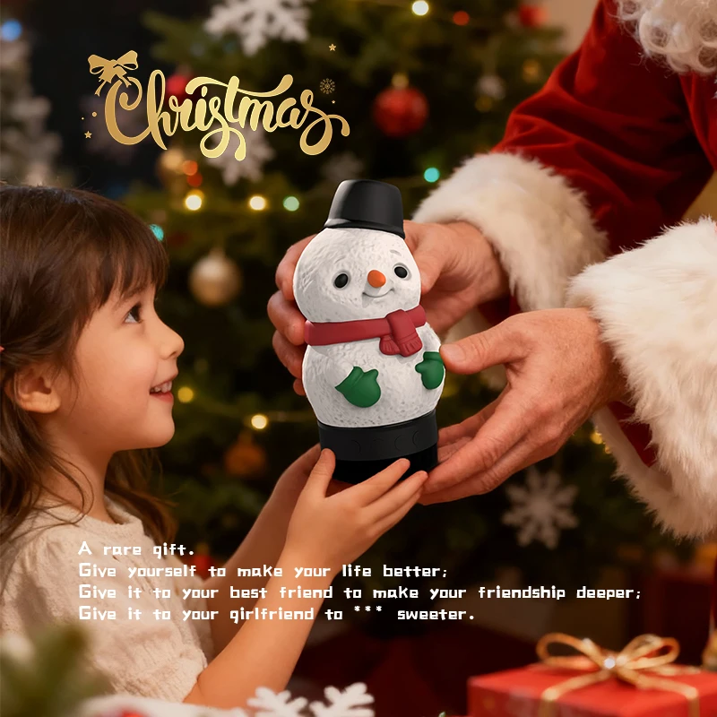 في الهواء الطلق المنزل مطعم ثلج المحيطة ليلة ضوء النوم المشهد المتكلم عيد الميلاد الديكور ستيريو اللاسلكية BT V5.3 المتكلم