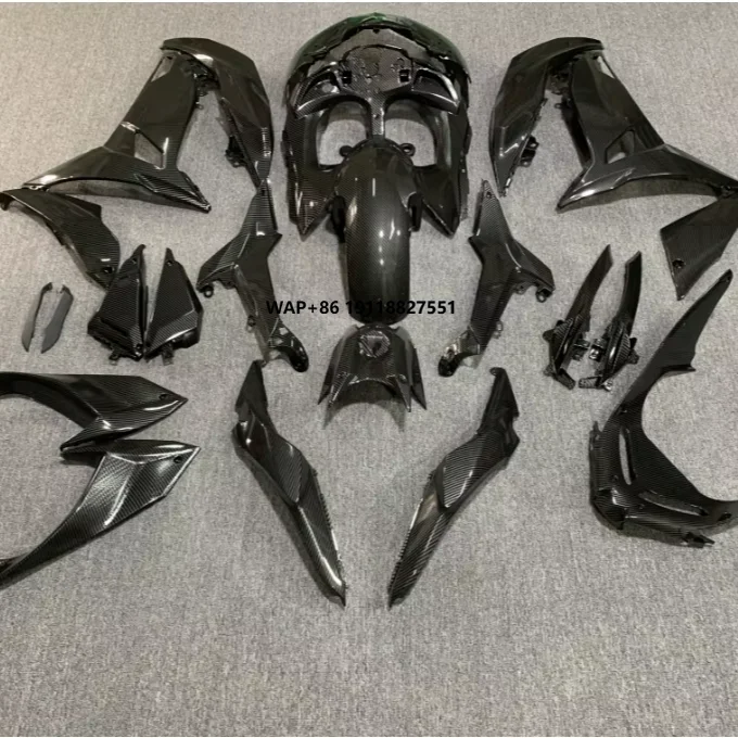 

CFP ABS Carbon-Fiber Black Front Motorcycle Fairing for 2017 Ninja650 with 8 Mounting Holes