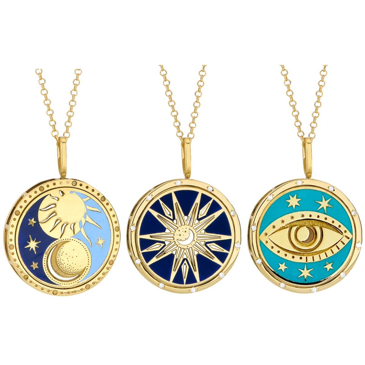 Tarot brand necklace, round brand pendant, sweater chain, stainless steel electroplated real gold 18K color protection jewelry