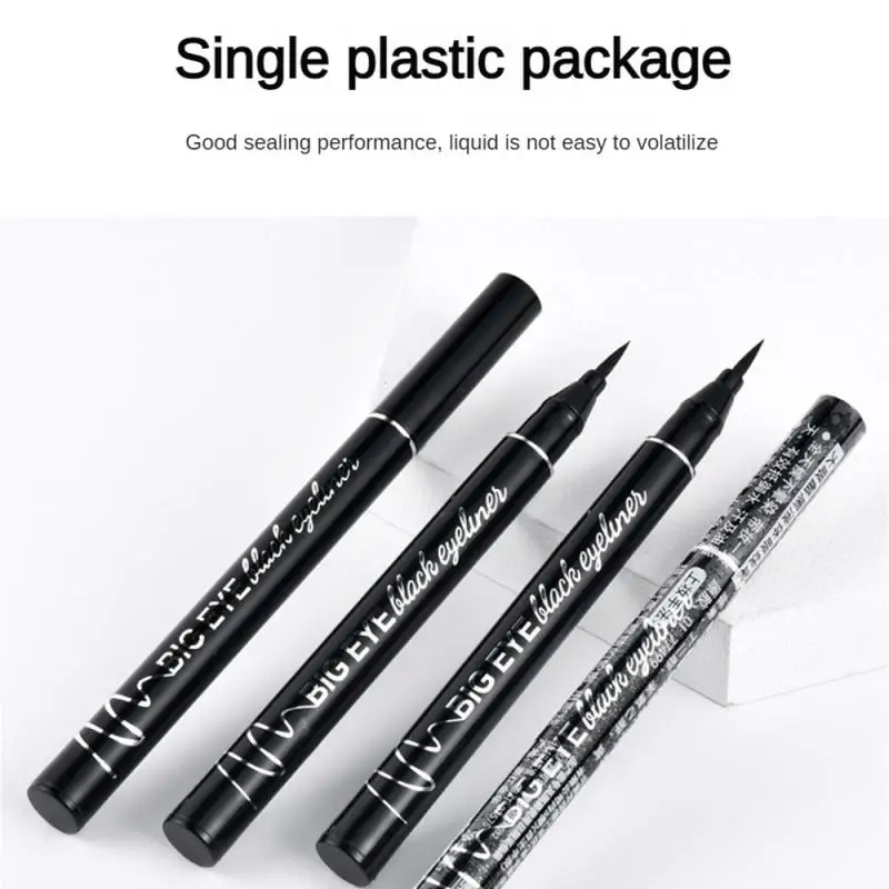 Stylo Eyeliner Liquide Noir Imperméable à vaccage Rapide pour Femme, Crayon Eyeliner, Tête en Éponge, Maquillage, Cosmétiques, Pas Cher, 1 Pc, 2 Pcs, 3Pcs