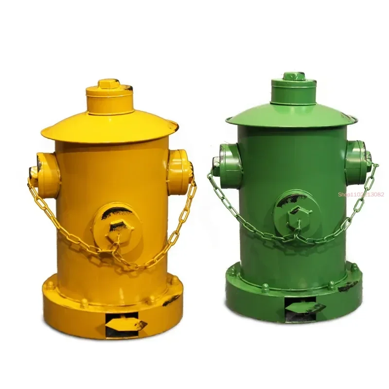 &Industrial Wind Fire Hydrant Trash Pedal Iron Art Decorate American Style Ornament Bar Internet Cafe Restaurant Garden Waste Bi