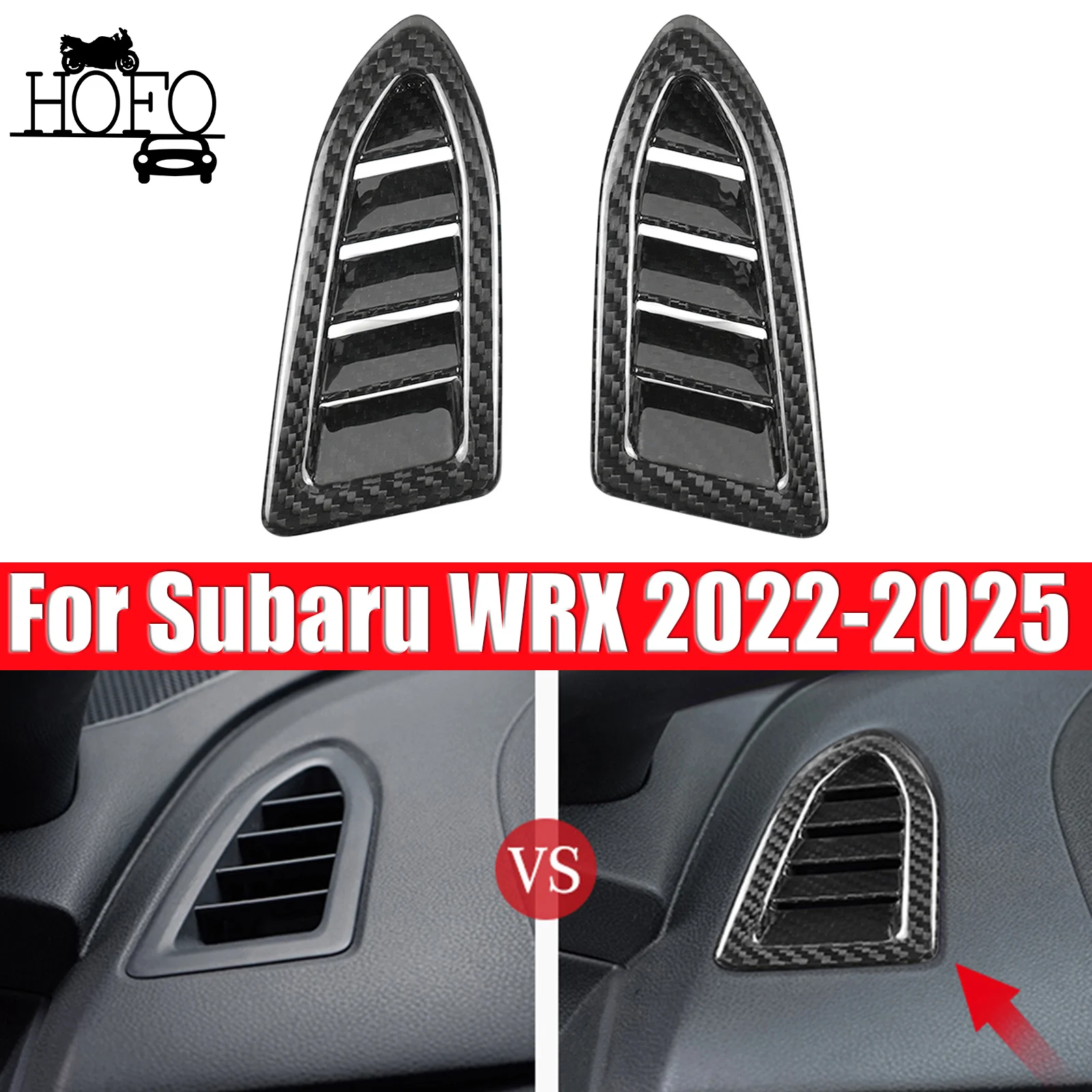 

2PCS Dashboard Air Vent Outlet Panel Cover Real Carbon Fiber For Subaru WRX 2022-2025