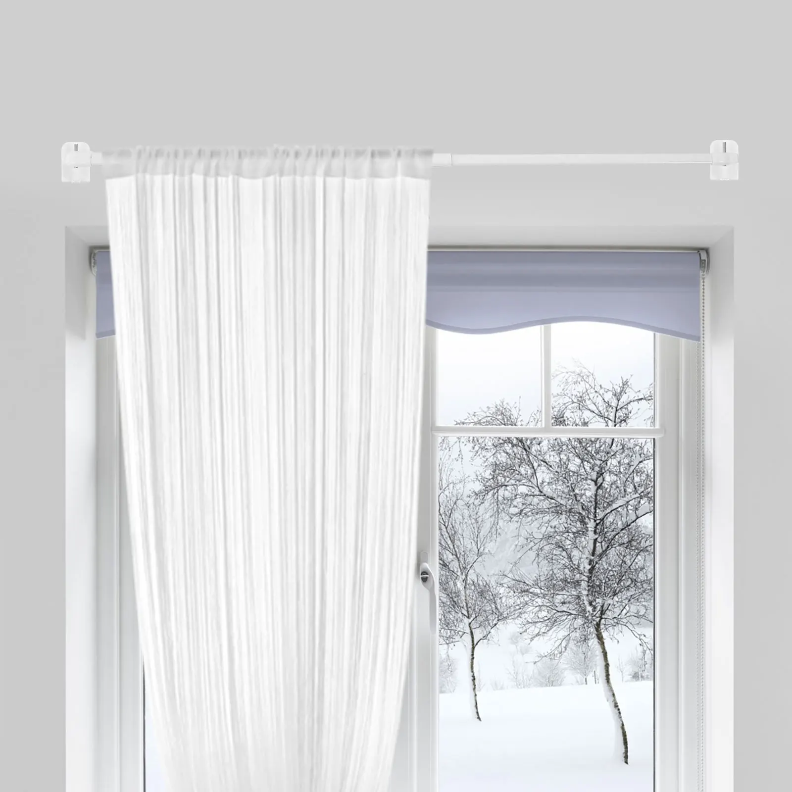 

Telescopic Shower Curtain Rod Extendable No Drill Easy Install Bathroom Pole Rail Flexible Wall Mounted Curtains Expandable