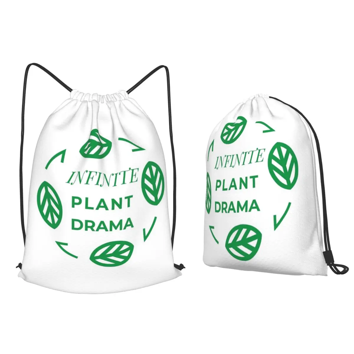 Infinite Plant Drama Circle Design Backpacks Fashion Drawstring Bags Storage Bag Book Bags for Man Woman Students