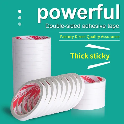 Cinta adhesiva de doble cara ordinaria, interruptor de película adhesiva fuerte blanco resistente al calor y antirebondos para uso diario en la oficina