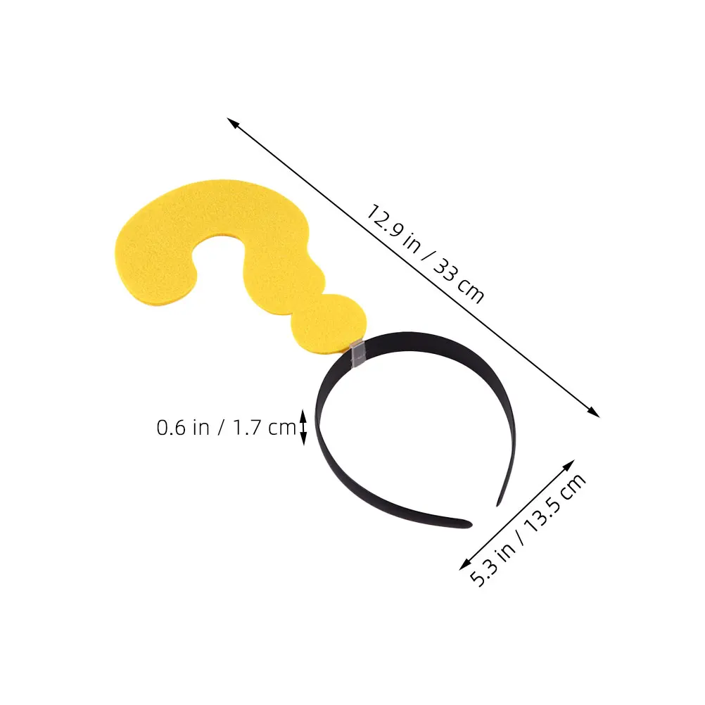 4 Stück lustige Requisiten Stirnband Haarreifen Herz Festival Zubehör Kopfschmuck Stoff Kostüm Stirnbänder mit Frage Kopfbedeckung Mode