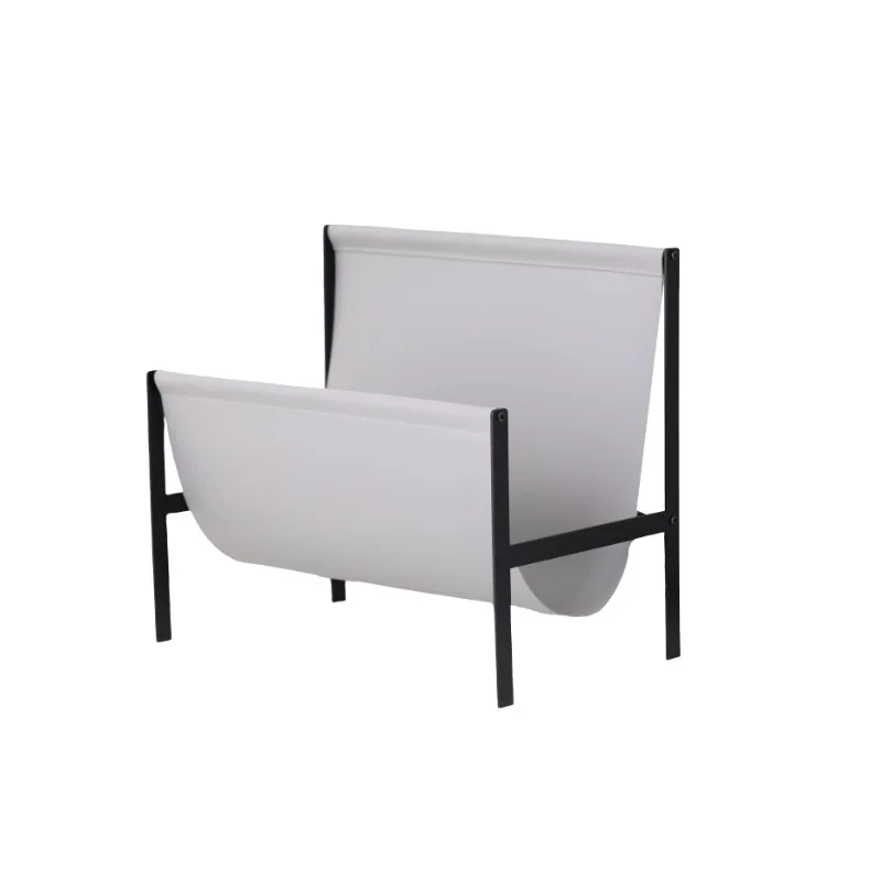 

Modern light luxury metal leather magazine rack, newspaper rack, study storage rack, model room, home soft decoration jewelry