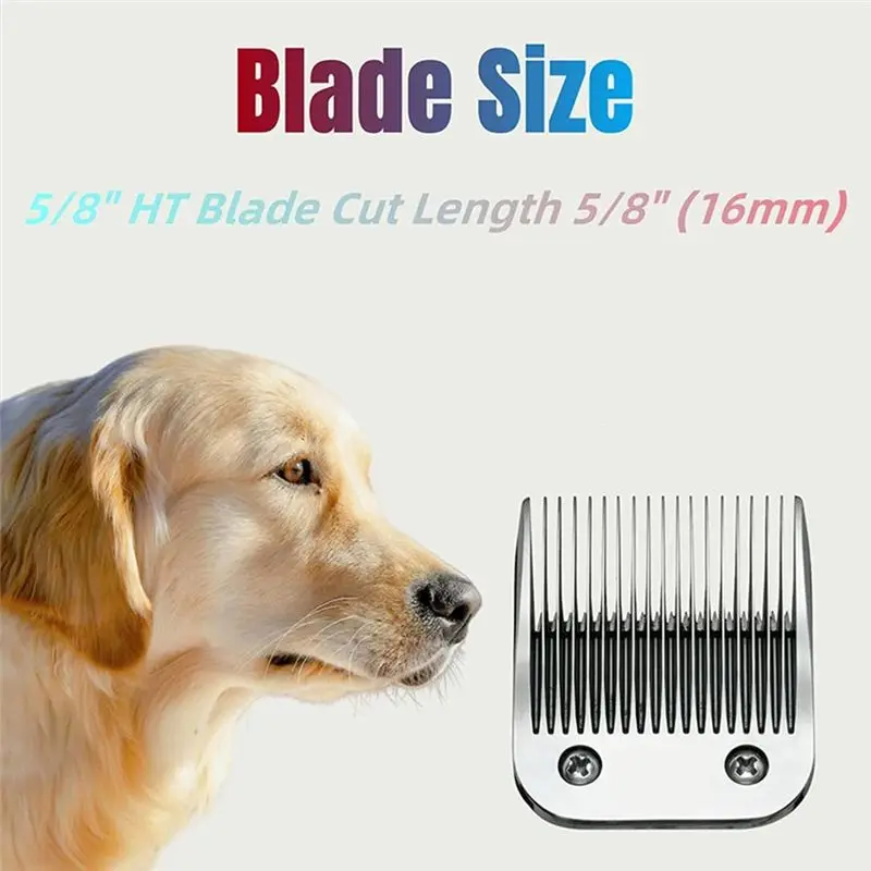 ABGH-5/8In HT Detachable Pet Blade,Compatible For Andis,Oster A5, For Wahl KM Series Animal Clippers,Size 5/8In 16Mm
